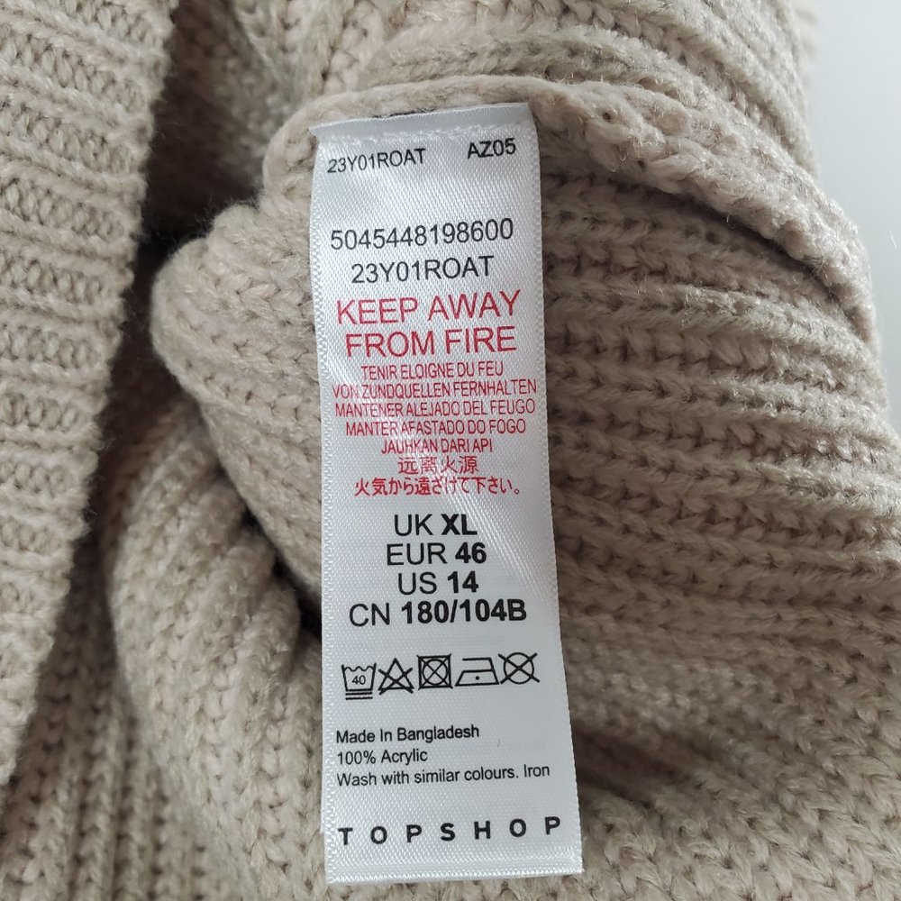 Topshop Mock Neck Oversized Knit Pullover Sweater - Picture 7 of 9